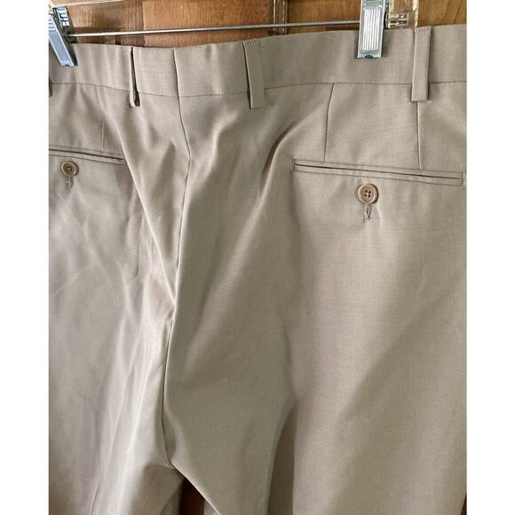John Varvatos Star USA Men's Wool Dress Pants New Sz 40R Unhemmed Tan - Picture 4 of 8